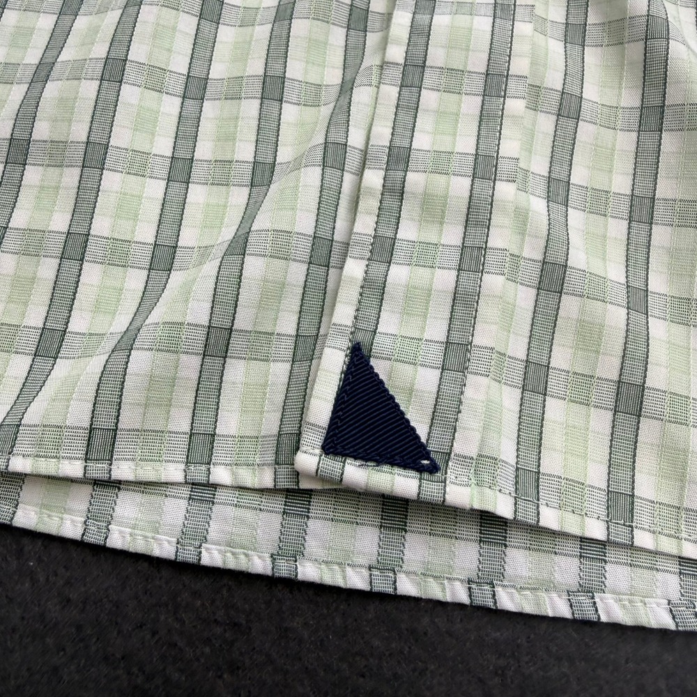 UNTUCKit Mens XL Green White Plaid Wrinkle Free Cotton Long Sleeve Button Down - Picture 4 of 9